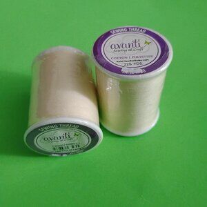 NEW-SEWING THREAD- AVANTI-CREAM -225 YR. EACH-BUNDLE OF 2-DIY